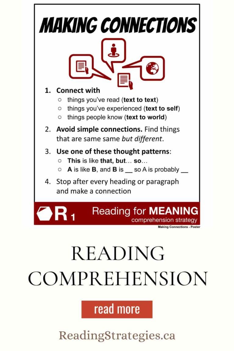 Making Connections Reading Strategy Lesson Plan: How to make deeper Text-to-Self, Text-to-Text, and Text-to-World connections