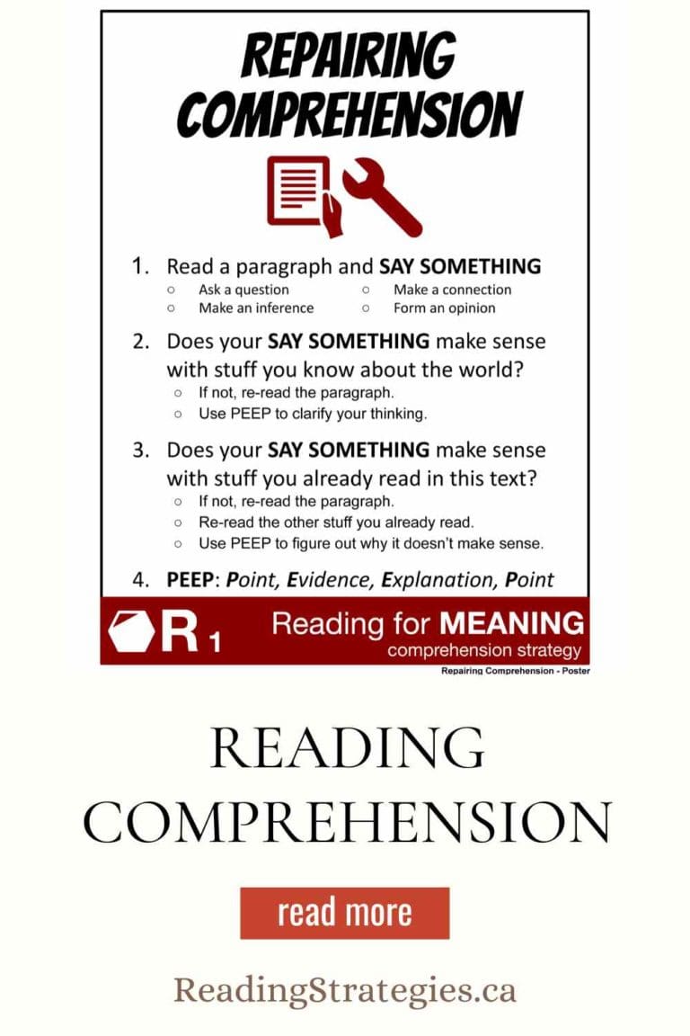 Repairing Comprehension Reading Strategy Lesson Plan