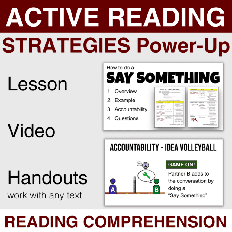 Active Reading Strategies Lesson – Power Up Tool Kit